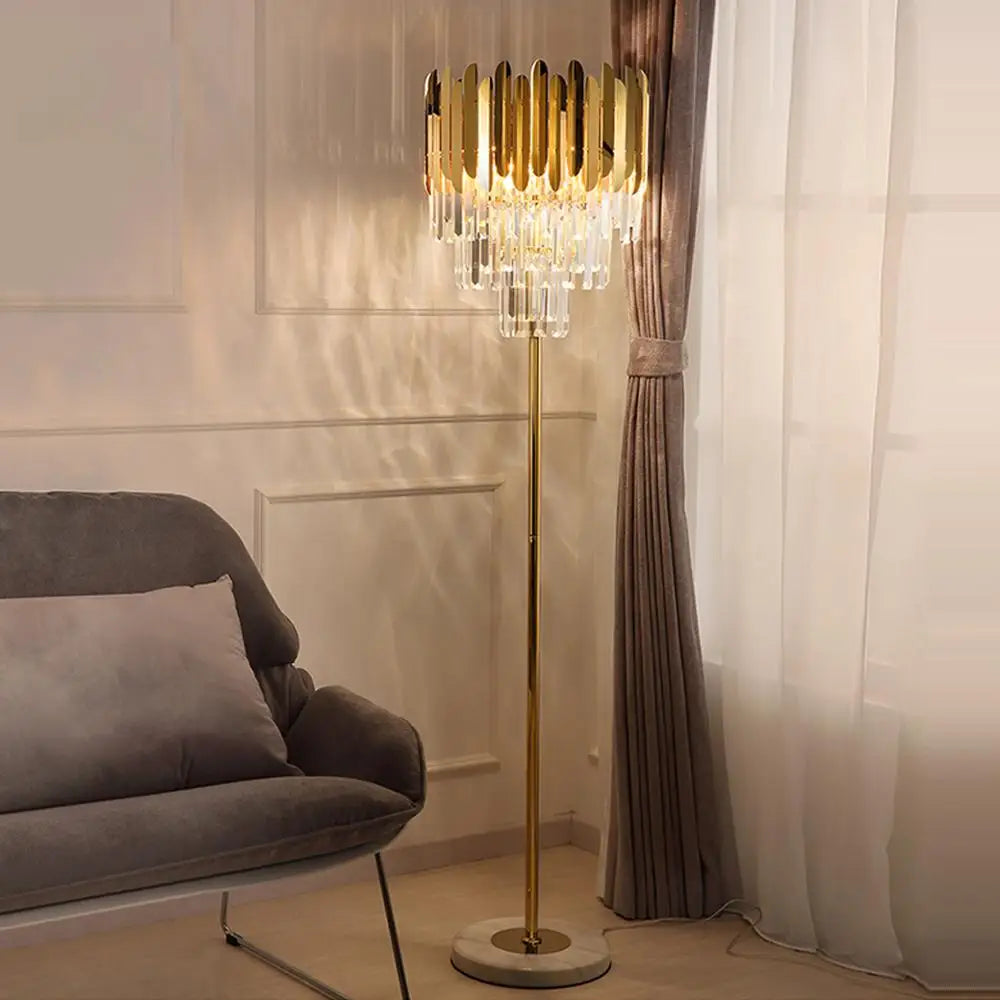 Led e14 Postmodern Art Deco Stainless Steel Crystal Marble Golden LED Lamp LED Light LED Floor Lamp Floor Light For Bedroom