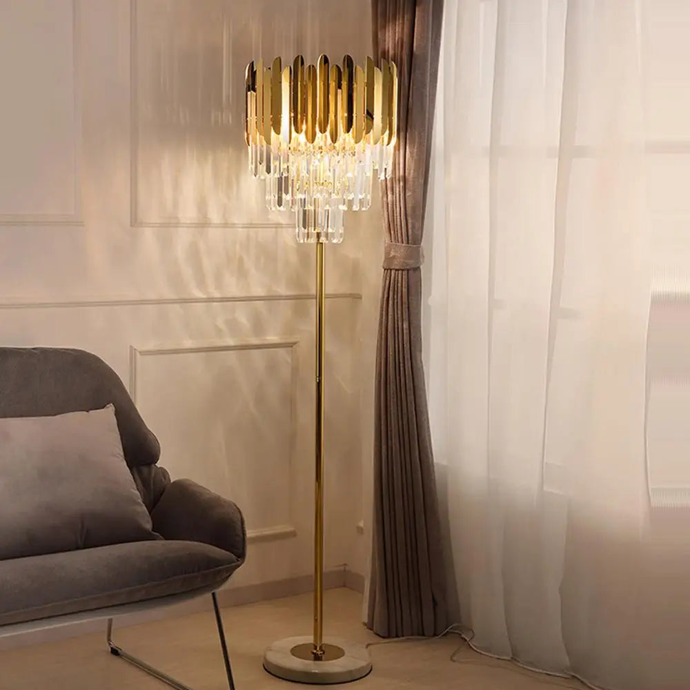 Led e14 Postmodern Art Deco Stainless Steel Crystal Marble Golden LED Lamp LED Light LED Floor Lamp Floor Light For Bedroom