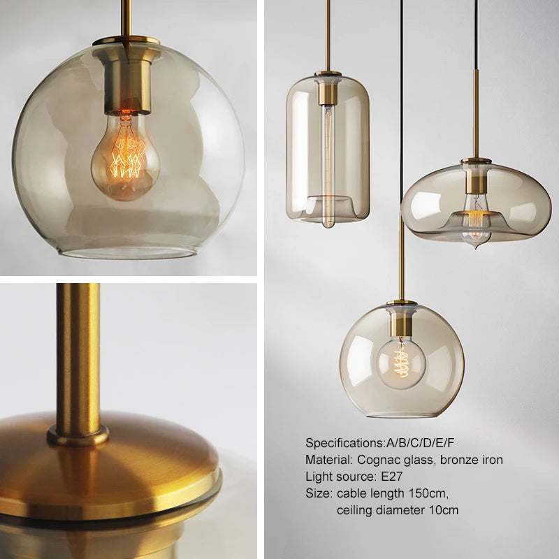 Modern Nordic Loft Glass Pendant Light