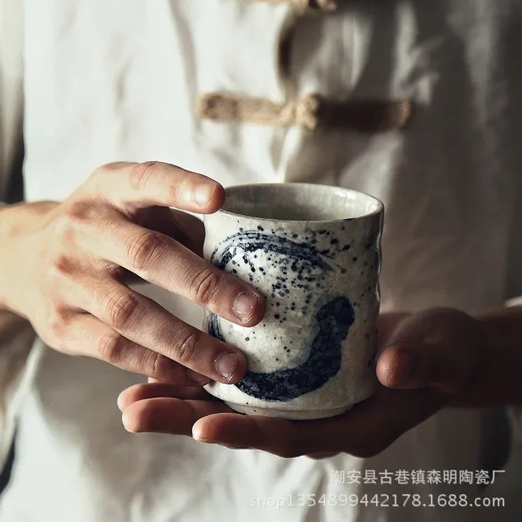 Japan and South Korea ceramic tea cup stoneware hand-painted cup Japanese Kung Fu tea cup coffee milk cup