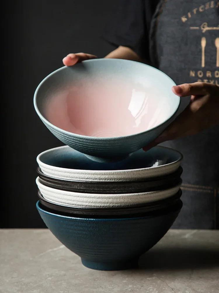 Japanese Ramen Bowl Ceramic Bowl Household Salad Bowl Creative Specialty Restaurant Tableware
