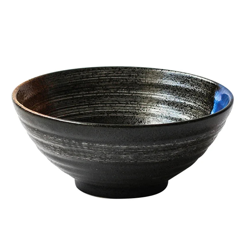 Japanese style 7.5 inch large bowl ramen bowl ceramic soup bowl retro tableware hat bowl trumpet bowl ceramic