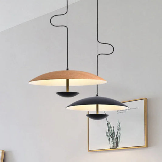 Nordic Design Led Pendant Lights Wood Grain Black for Table Dining Room Kitchen Hanging Lamp Fixture Home Decor Lighting Lusters