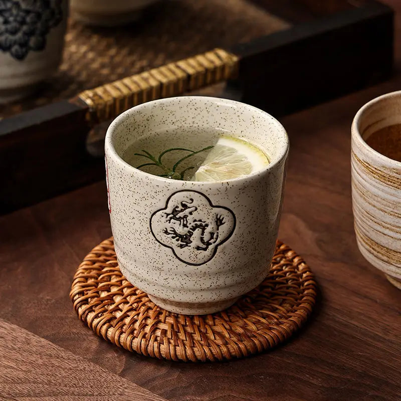 Japanese style Hefeng hand-painted ceramic tea cup, wine cup, small size drinking cup, hotel heat-resistant thickened home tea