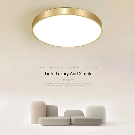 Modern LED Ceiling Light Lamp Simple Golden Round For Bedroom Corridor Garage Cloakroom Aisle Balcony Study Lighting Fixtures