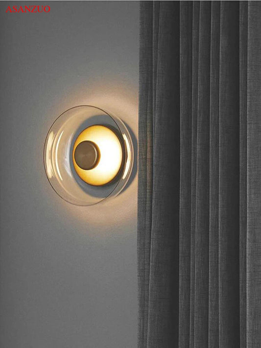 Modern LED Wall Lamp Glass Bowl Hanging lamp Sconces Nordic Living Bedroom Bedside Kitchen Indoor Decoration Light Fixtures