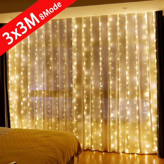 6x3M LED Curtain Icicle String Lights Christmas Fairy Lights garland Outdoor Home For Wedding/Party/Garden Decoration 3M